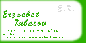 erzsebet kubatov business card